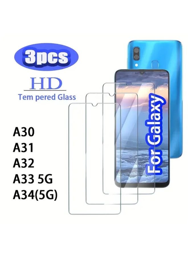 3 حزمة من واقي الشاشة الزجاجي المقوى لـ Galaxy A30 وA31 وA32 وA33 وA34 5G - Image 1